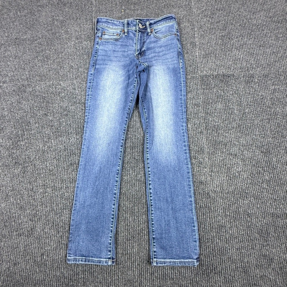 Aeropostale Womens Mid Rise Skinny Jeans Medium Wash Blue Denim Size 2 LXCKCM211